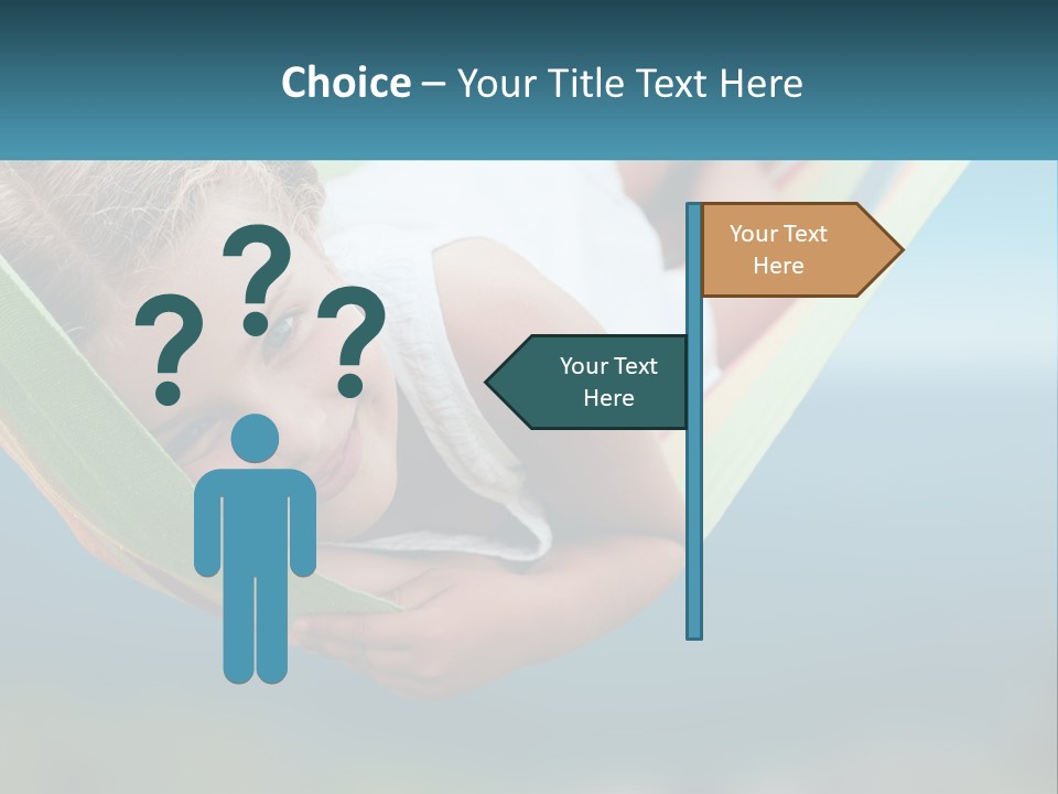 A Little Girl Laying In A Hammock On The Beach PowerPoint Template