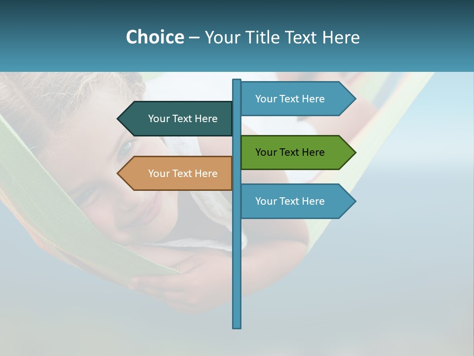 A Little Girl Laying In A Hammock On The Beach PowerPoint Template