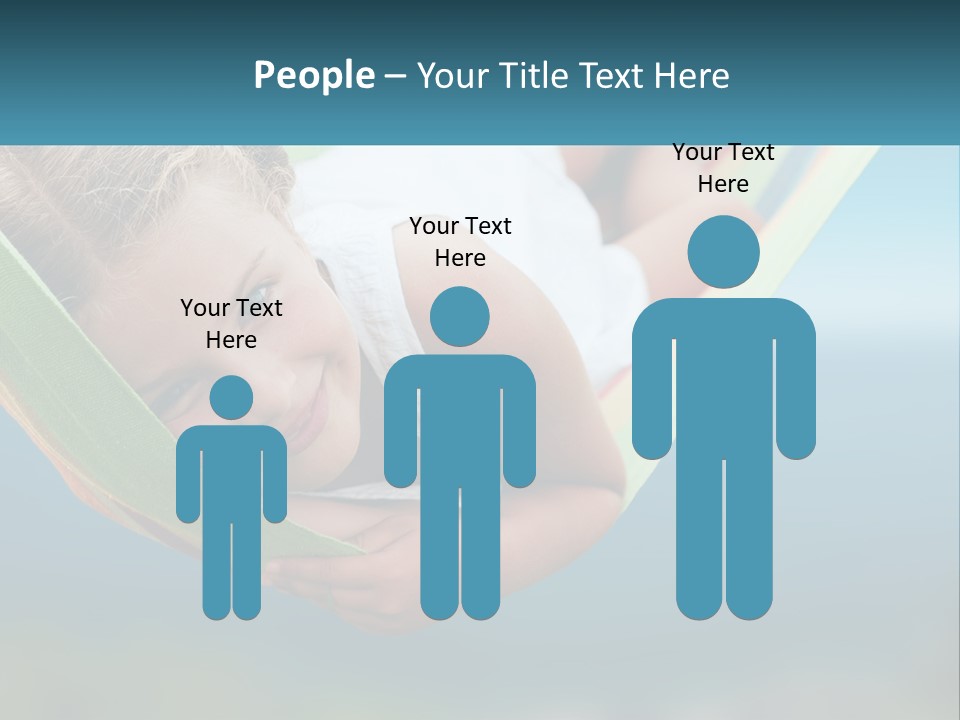 A Little Girl Laying In A Hammock On The Beach PowerPoint Template