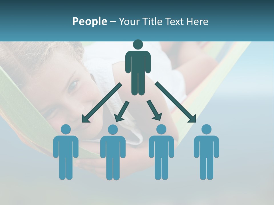 A Little Girl Laying In A Hammock On The Beach PowerPoint Template