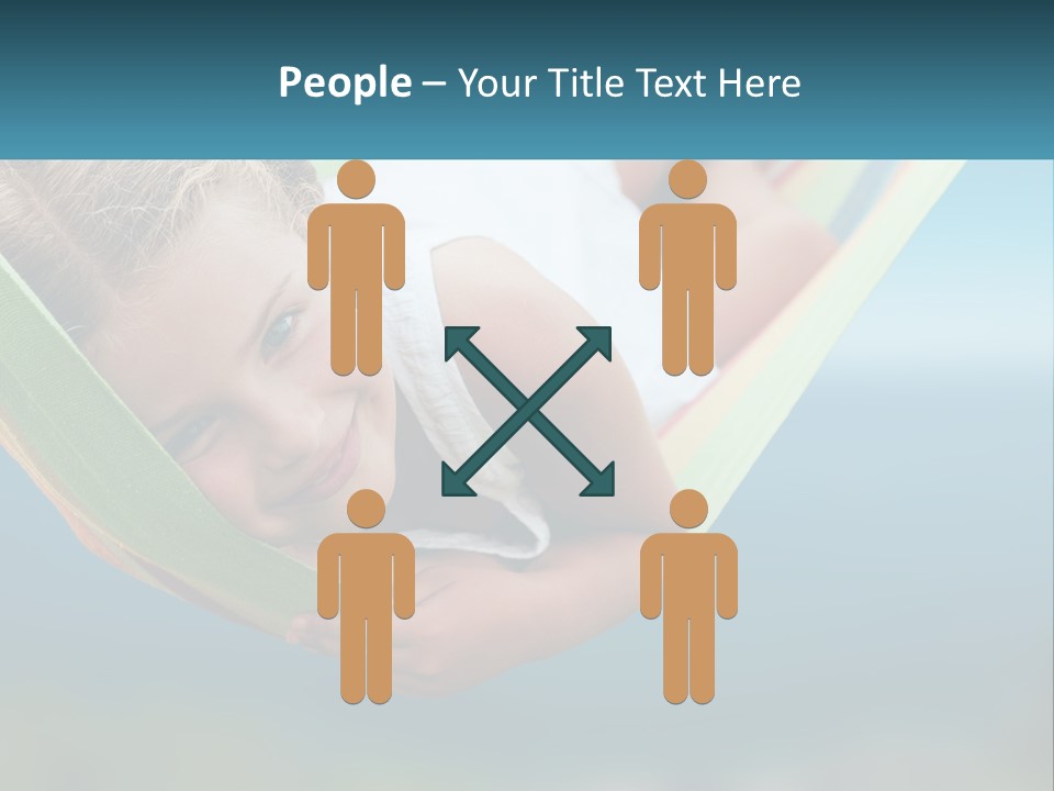 A Little Girl Laying In A Hammock On The Beach PowerPoint Template