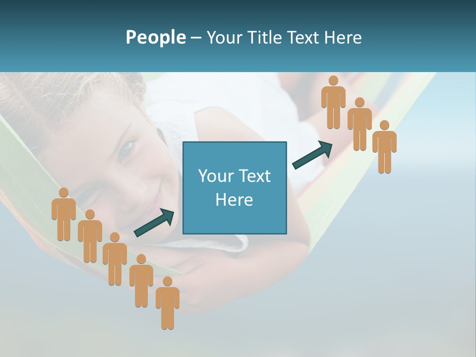 A Little Girl Laying In A Hammock On The Beach PowerPoint Template