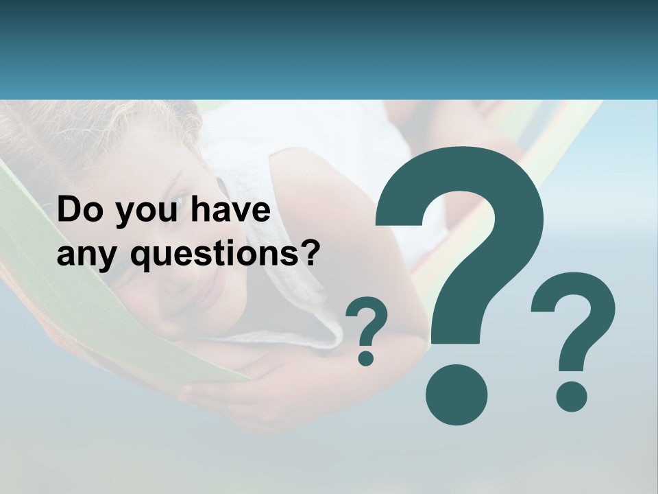 A Little Girl Laying In A Hammock On The Beach PowerPoint Template