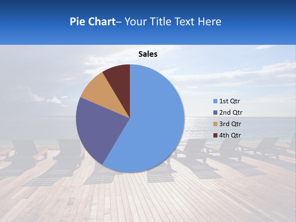 A Group Of Lounge Chairs Sitting On Top Of A Wooden Pier PowerPoint Template