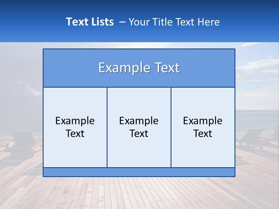 A Group Of Lounge Chairs Sitting On Top Of A Wooden Pier PowerPoint Template
