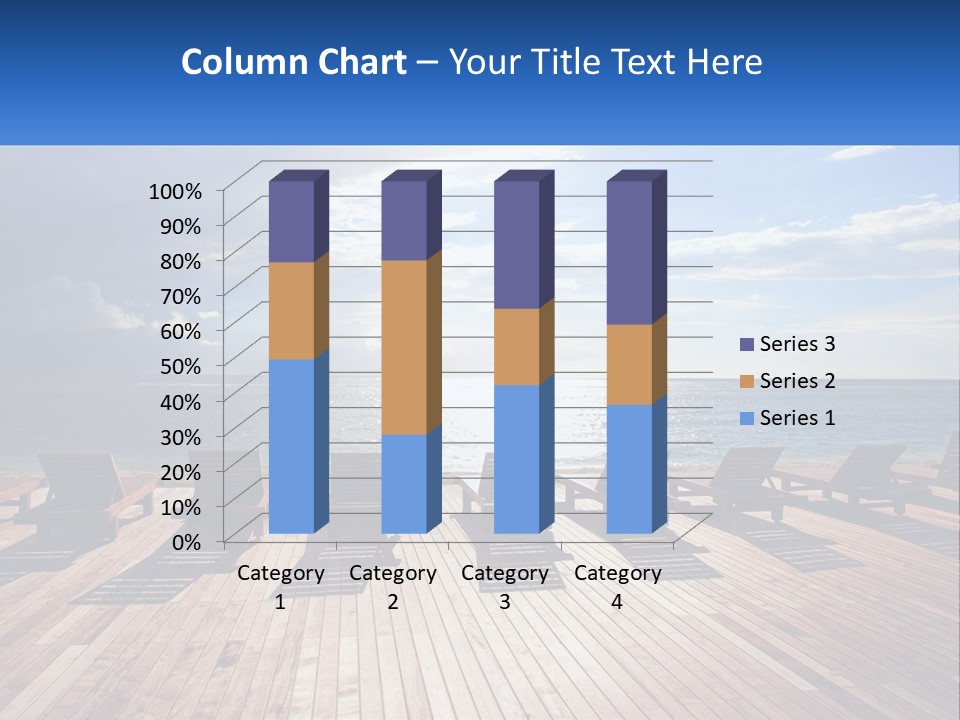 A Group Of Lounge Chairs Sitting On Top Of A Wooden Pier PowerPoint Template