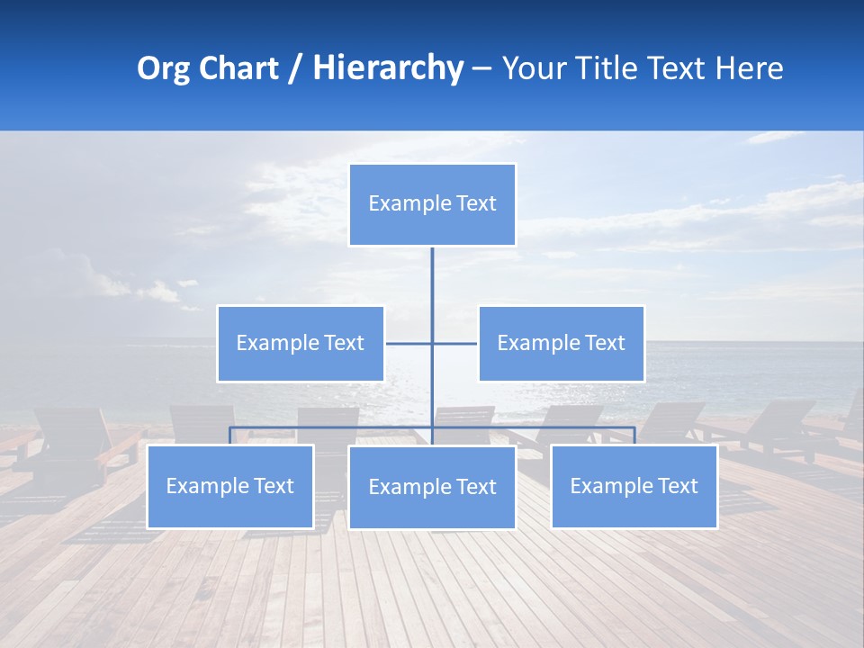A Group Of Lounge Chairs Sitting On Top Of A Wooden Pier PowerPoint Template