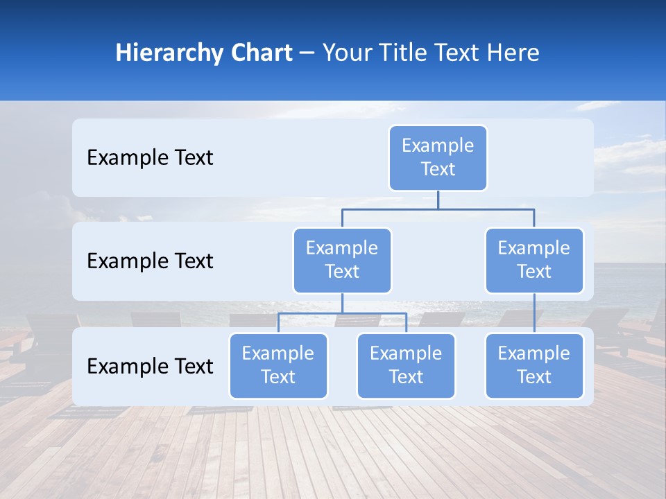 A Group Of Lounge Chairs Sitting On Top Of A Wooden Pier PowerPoint Template