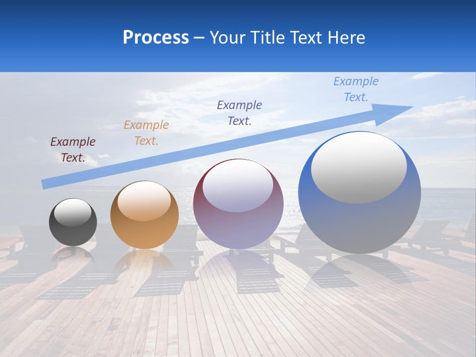 A Group Of Lounge Chairs Sitting On Top Of A Wooden Pier PowerPoint Template