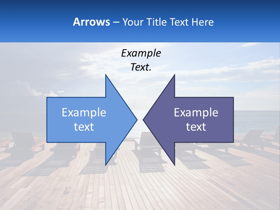 A Group Of Lounge Chairs Sitting On Top Of A Wooden Pier PowerPoint Template