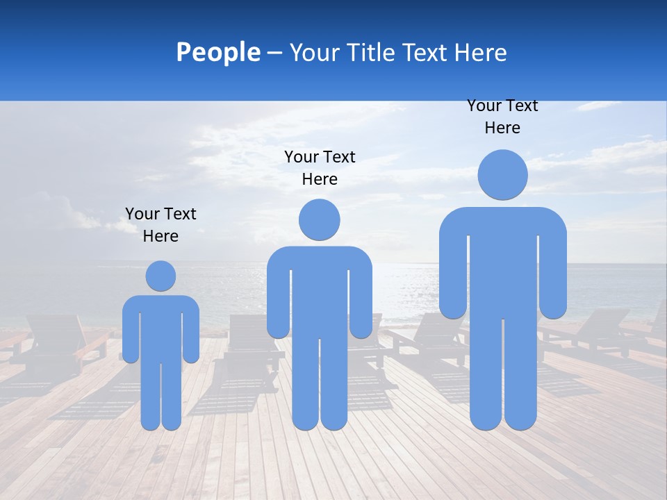 A Group Of Lounge Chairs Sitting On Top Of A Wooden Pier PowerPoint Template