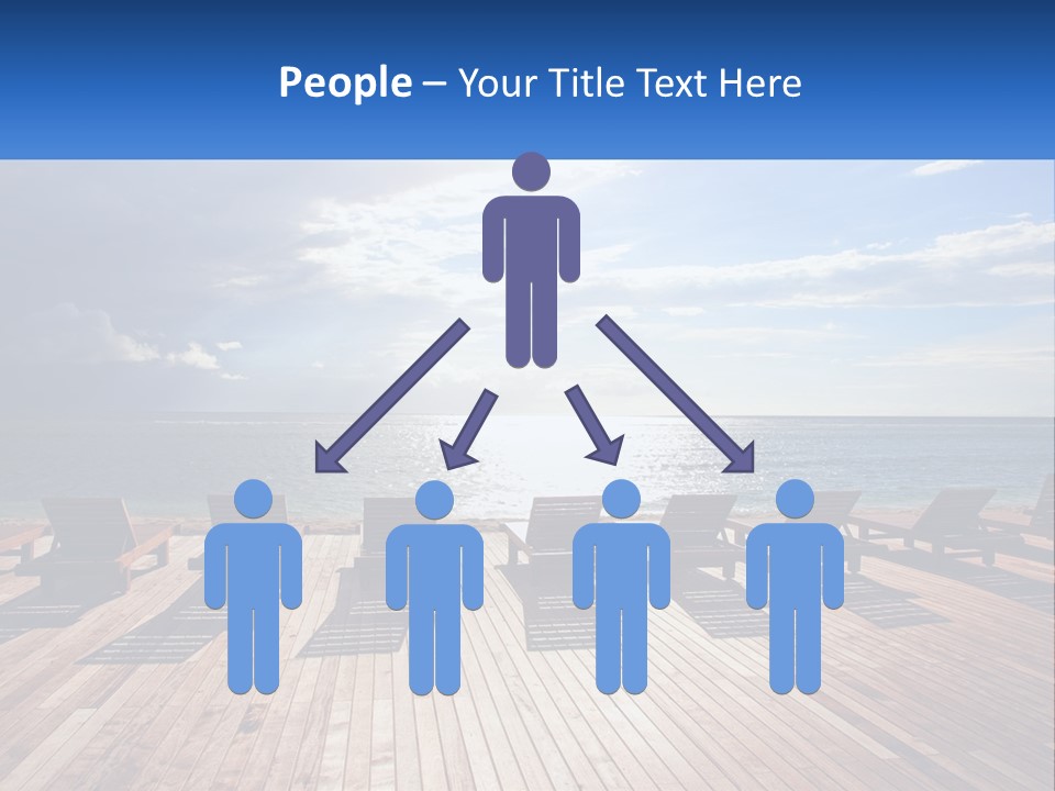 A Group Of Lounge Chairs Sitting On Top Of A Wooden Pier PowerPoint Template