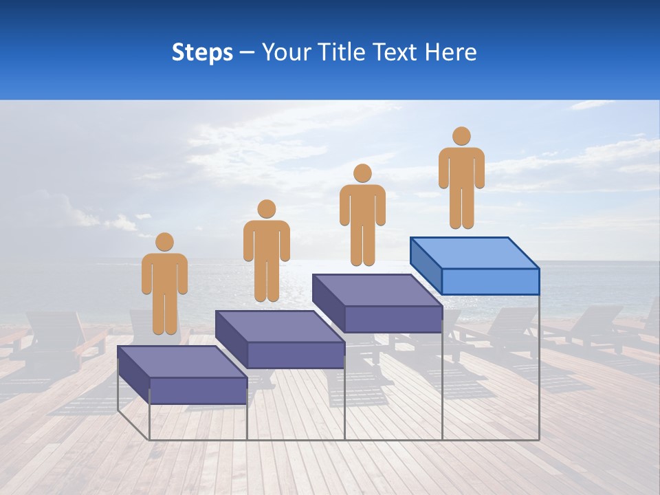 A Group Of Lounge Chairs Sitting On Top Of A Wooden Pier PowerPoint Template
