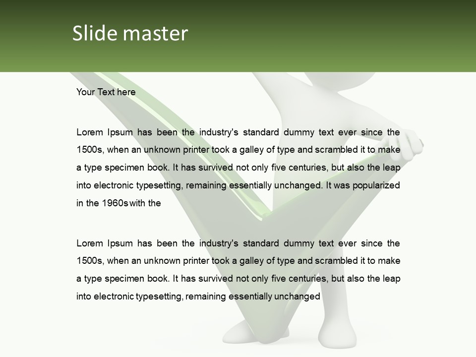 A Person Holding A Green Check Mark In Front Of A White Background PowerPoint Template