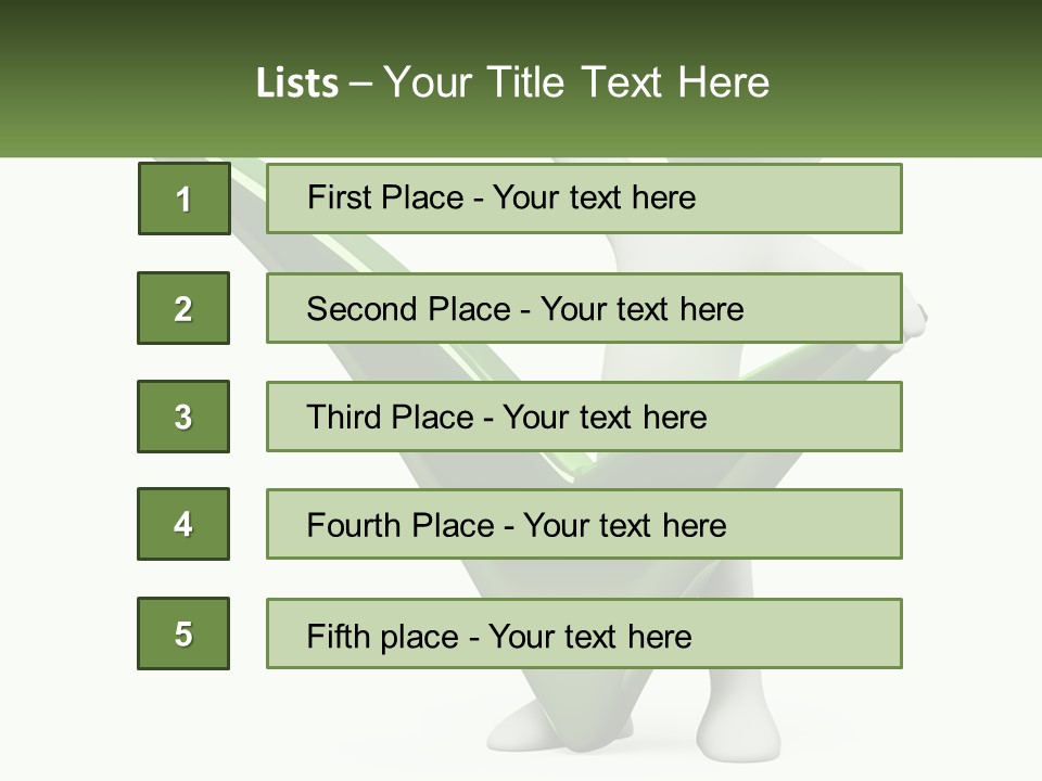 A Person Holding A Green Check Mark In Front Of A White Background PowerPoint Template