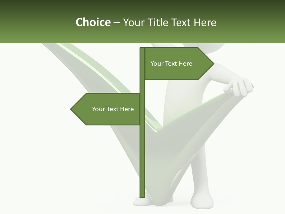 A Person Holding A Green Check Mark In Front Of A White Background PowerPoint Template