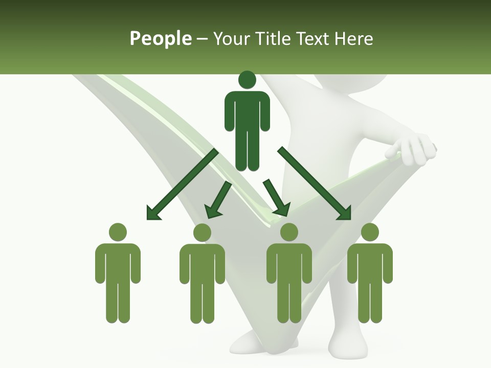 A Person Holding A Green Check Mark In Front Of A White Background PowerPoint Template