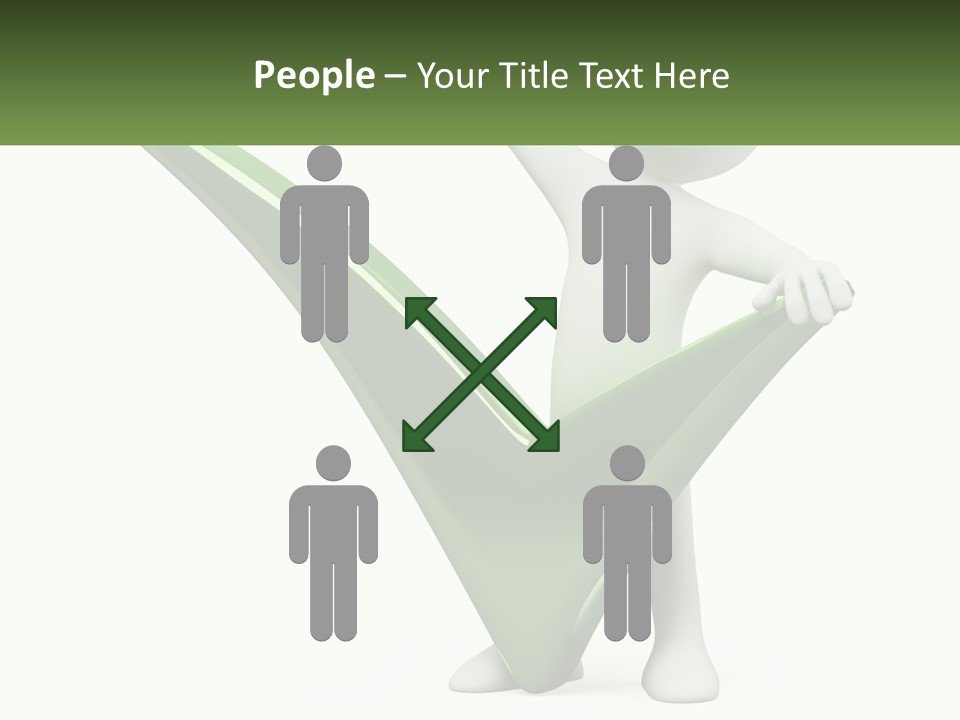 A Person Holding A Green Check Mark In Front Of A White Background PowerPoint Template
