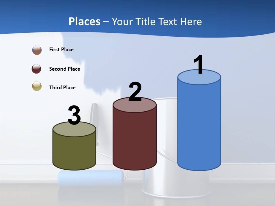 A Paint Can And A Roller On A Table PowerPoint Template