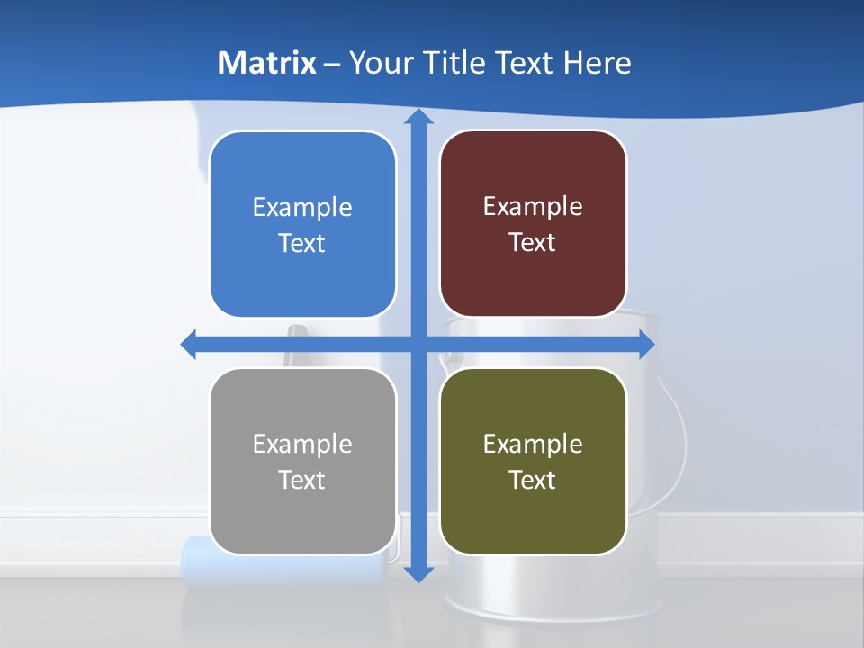 A Paint Can And A Roller On A Table PowerPoint Template