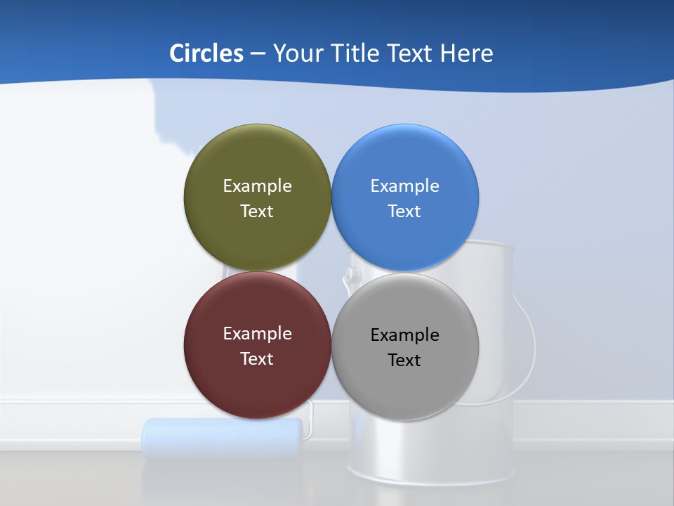 A Paint Can And A Roller On A Table PowerPoint Template