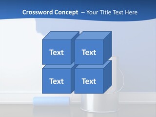 A Paint Can And A Roller On A Table PowerPoint Template