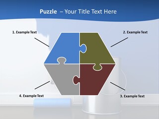 A Paint Can And A Roller On A Table PowerPoint Template