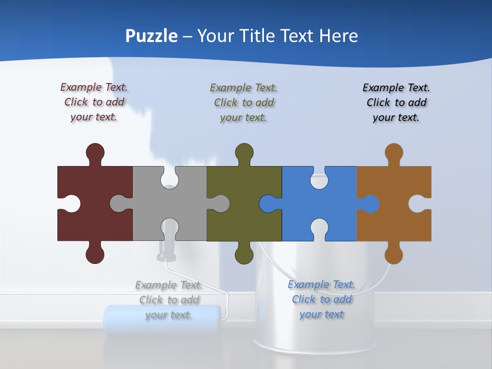A Paint Can And A Roller On A Table PowerPoint Template