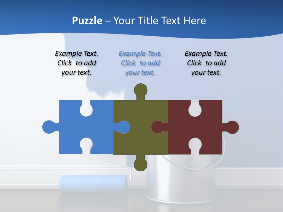 A Paint Can And A Roller On A Table PowerPoint Template