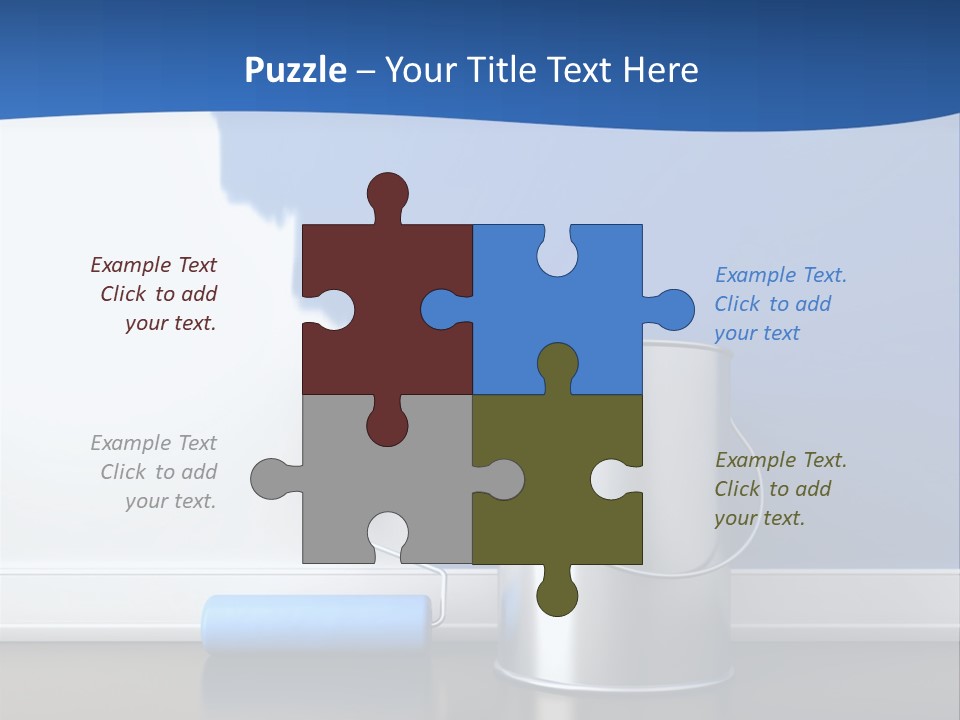 A Paint Can And A Roller On A Table PowerPoint Template