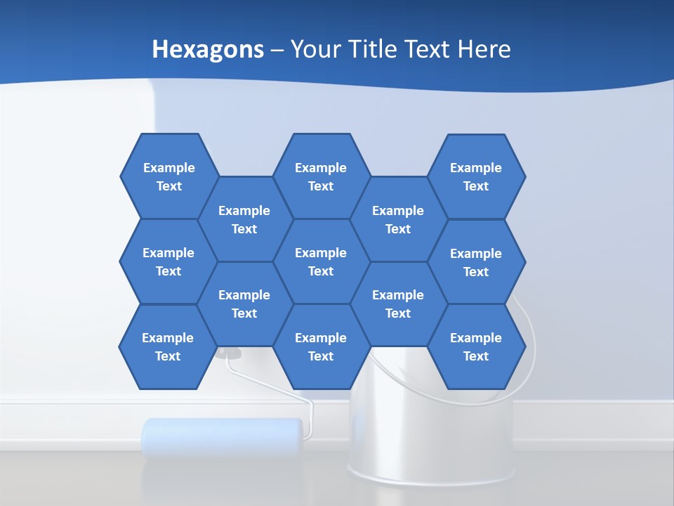 A Paint Can And A Roller On A Table PowerPoint Template