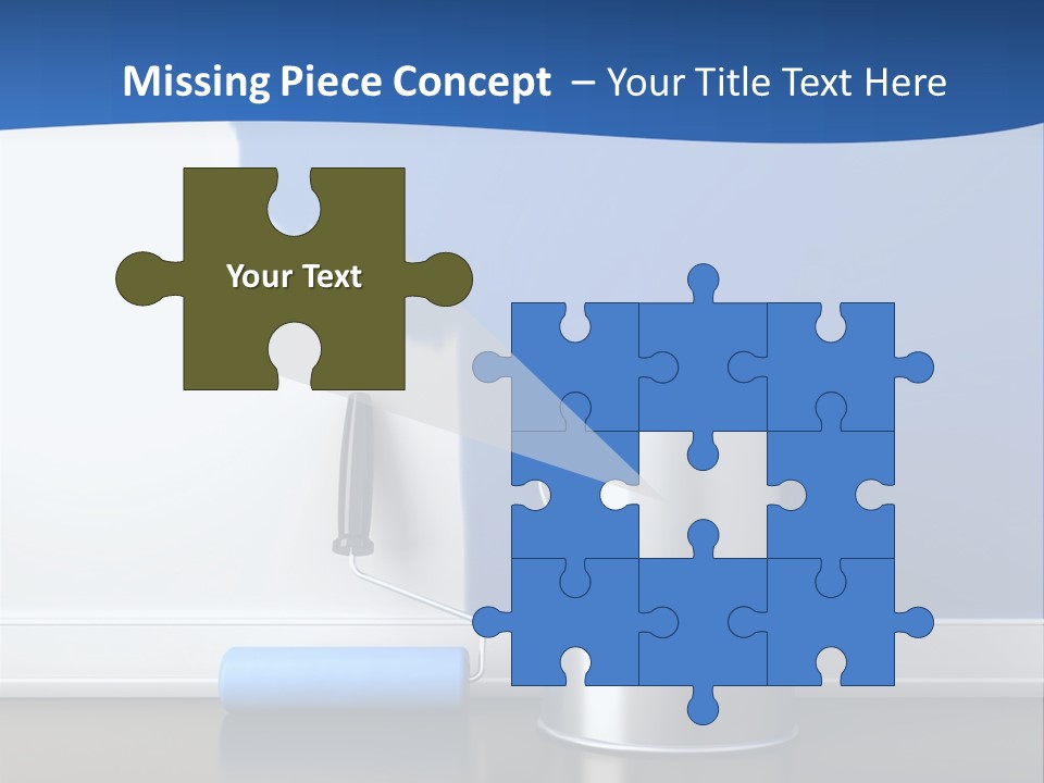A Paint Can And A Roller On A Table PowerPoint Template