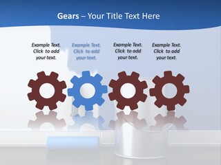 A Paint Can And A Roller On A Table PowerPoint Template