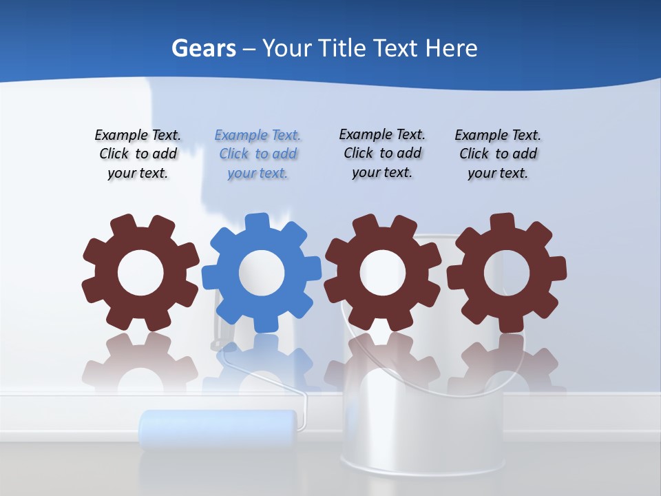 A Paint Can And A Roller On A Table PowerPoint Template