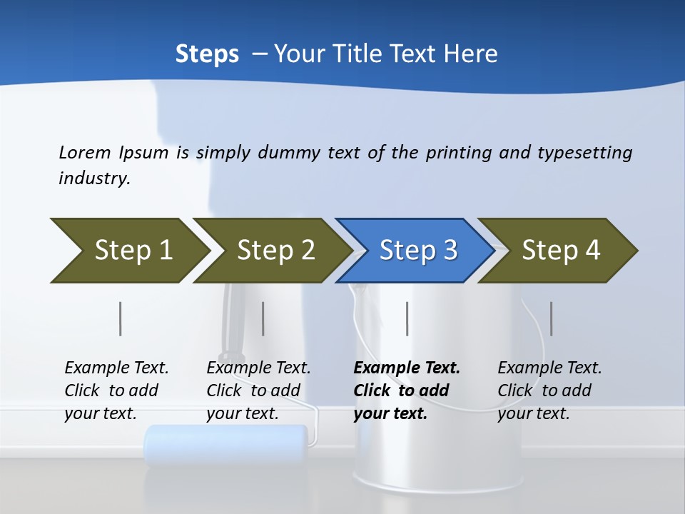 A Paint Can And A Roller On A Table PowerPoint Template