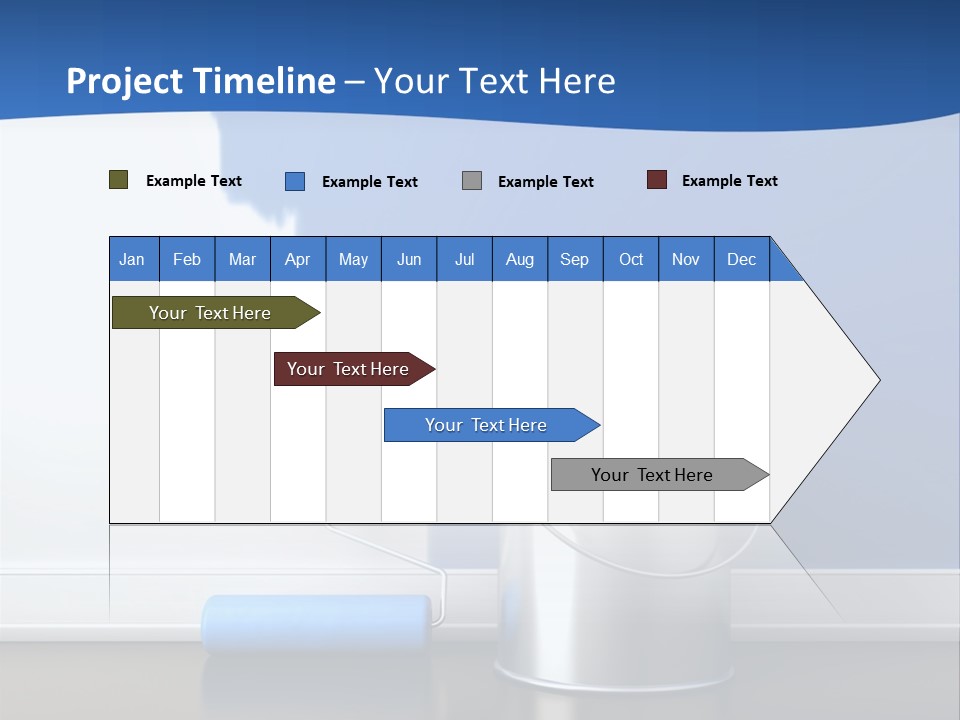 A Paint Can And A Roller On A Table PowerPoint Template
