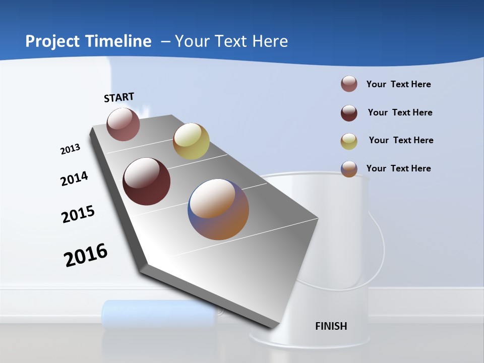 A Paint Can And A Roller On A Table PowerPoint Template
