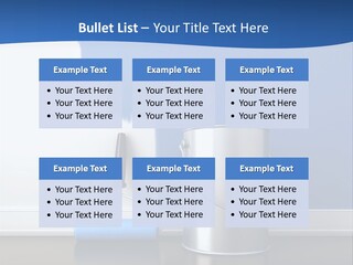 A Paint Can And A Roller On A Table PowerPoint Template