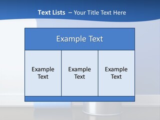 A Paint Can And A Roller On A Table PowerPoint Template