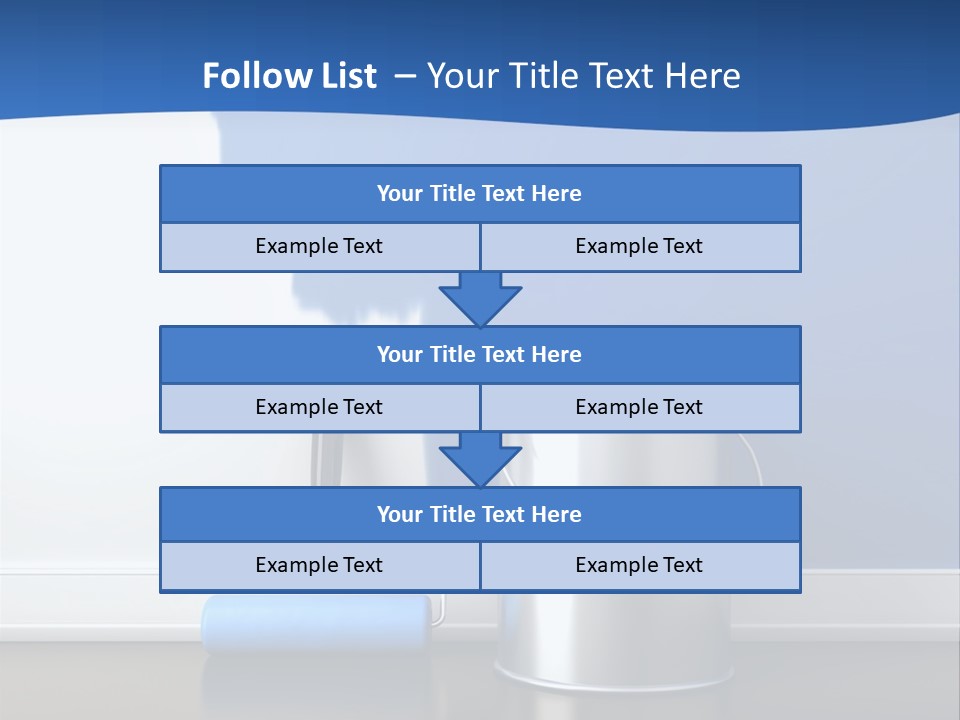 A Paint Can And A Roller On A Table PowerPoint Template