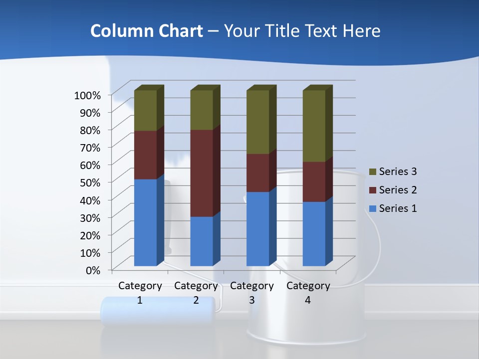 A Paint Can And A Roller On A Table PowerPoint Template
