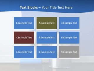 A Paint Can And A Roller On A Table PowerPoint Template