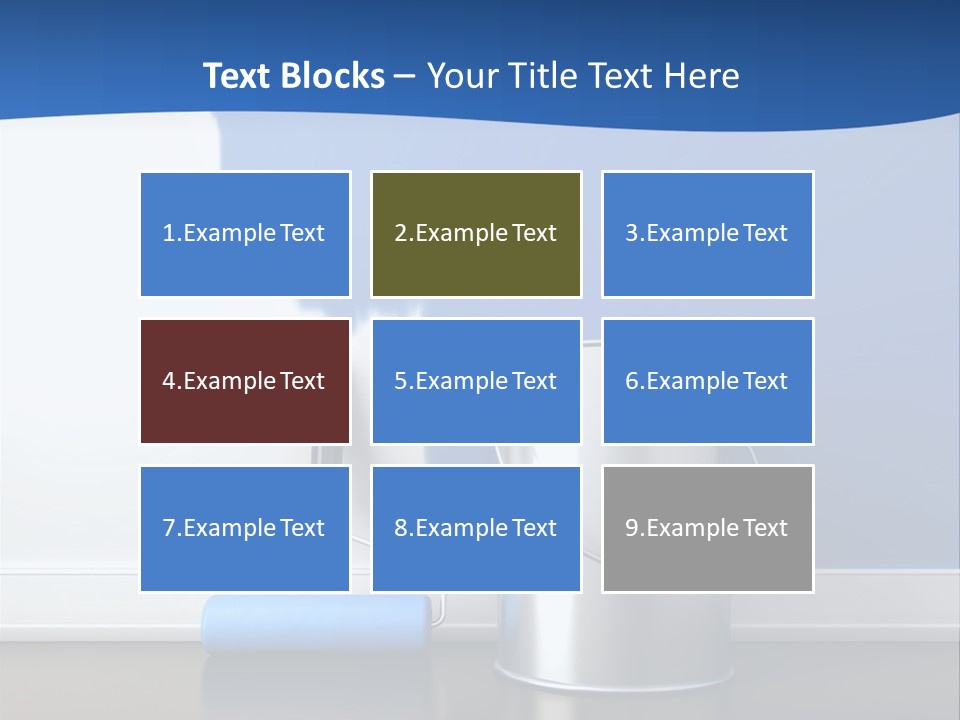 A Paint Can And A Roller On A Table PowerPoint Template