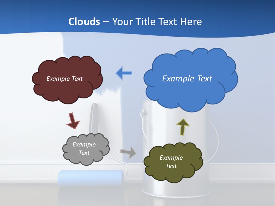 A Paint Can And A Roller On A Table PowerPoint Template