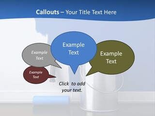 A Paint Can And A Roller On A Table PowerPoint Template