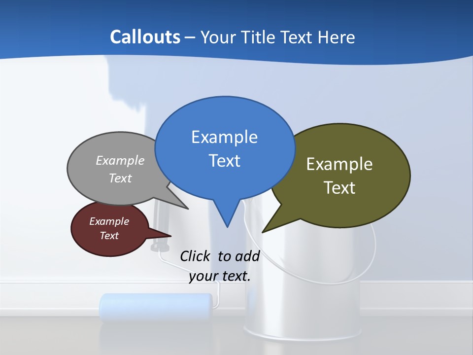 A Paint Can And A Roller On A Table PowerPoint Template