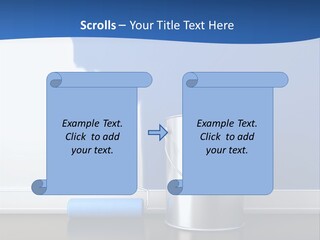 A Paint Can And A Roller On A Table PowerPoint Template