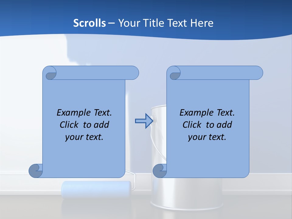 A Paint Can And A Roller On A Table PowerPoint Template