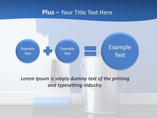 A Paint Can And A Roller On A Table PowerPoint Template