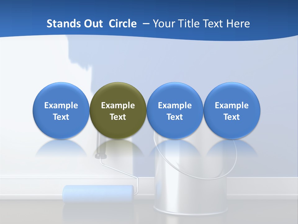 A Paint Can And A Roller On A Table PowerPoint Template